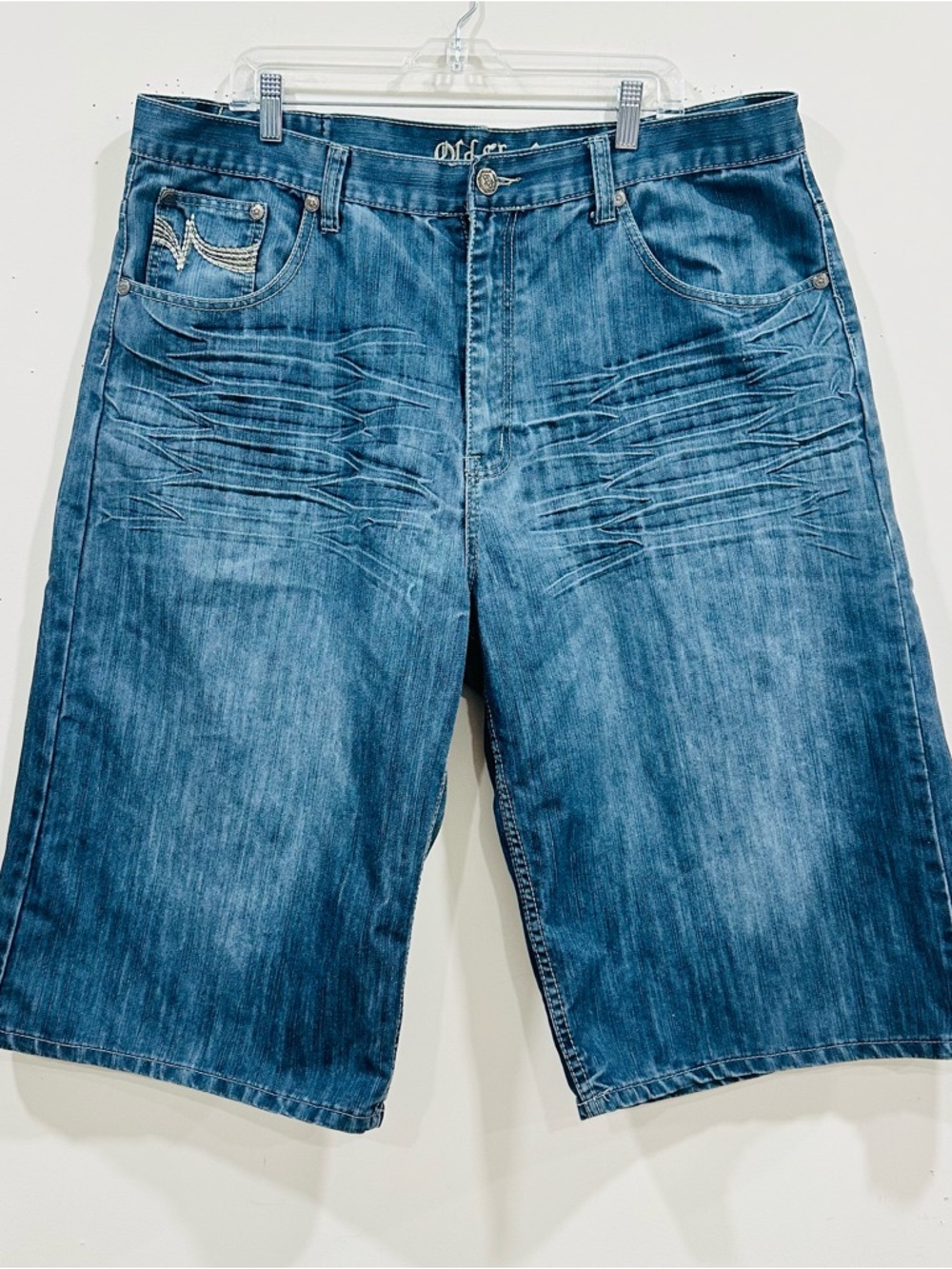 Old Skool VTG Demim Jorts Shirts Mens 44 Southpole Style Streetwear Grunge Y2K